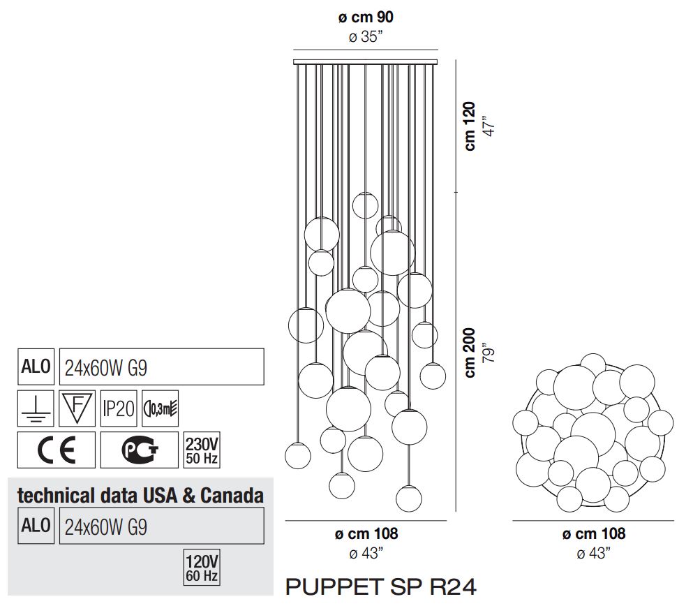 Подвесной светильник Vistosi Puppet SP R24 — в интернет-магазине ХРОМ